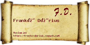Frankó Dárius névjegykártya